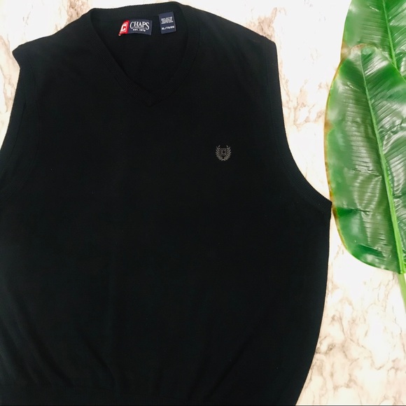 Black Chaps Sweater Vest - Picture 7 of 8